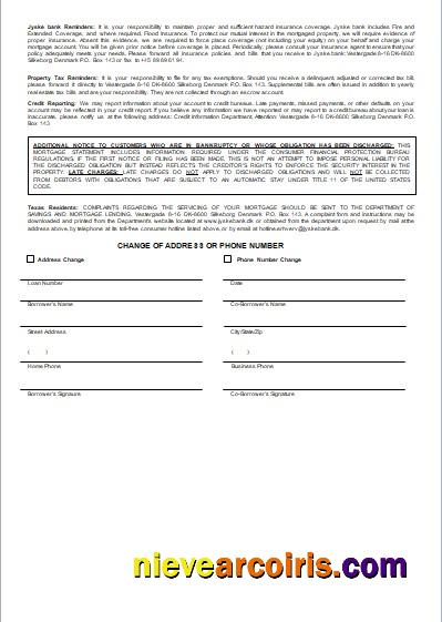 Denmark Jyske bank mortgage statement, 3 pages, 3